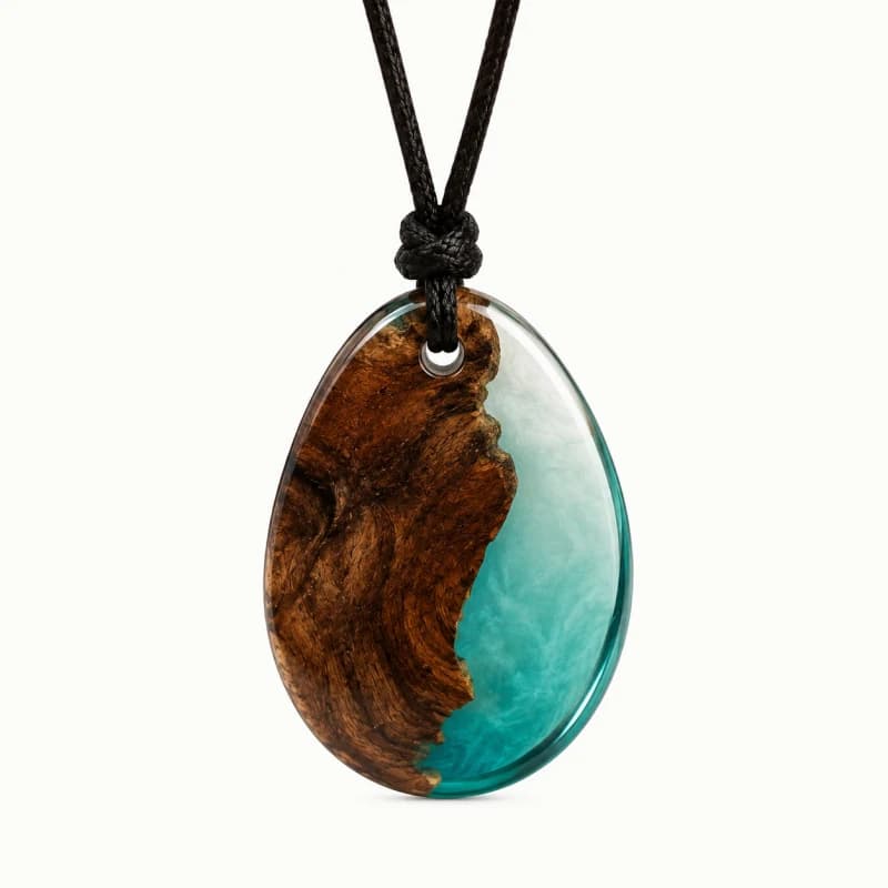 Vòng Cổ Epoxy Gỗ Nu Giọt Nước
