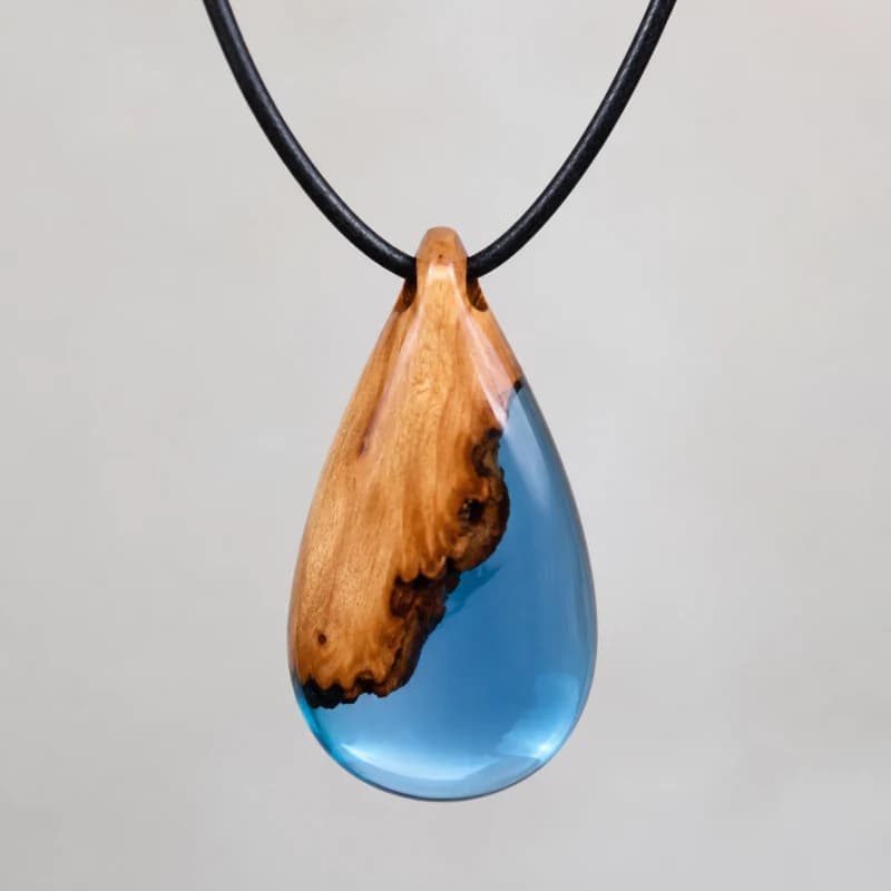 Vòng Cổ Epoxy Gỗ Nu Oval
