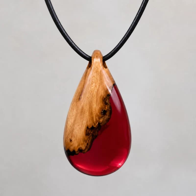 Vòng Cổ Epoxy Gỗ Nu Oval
